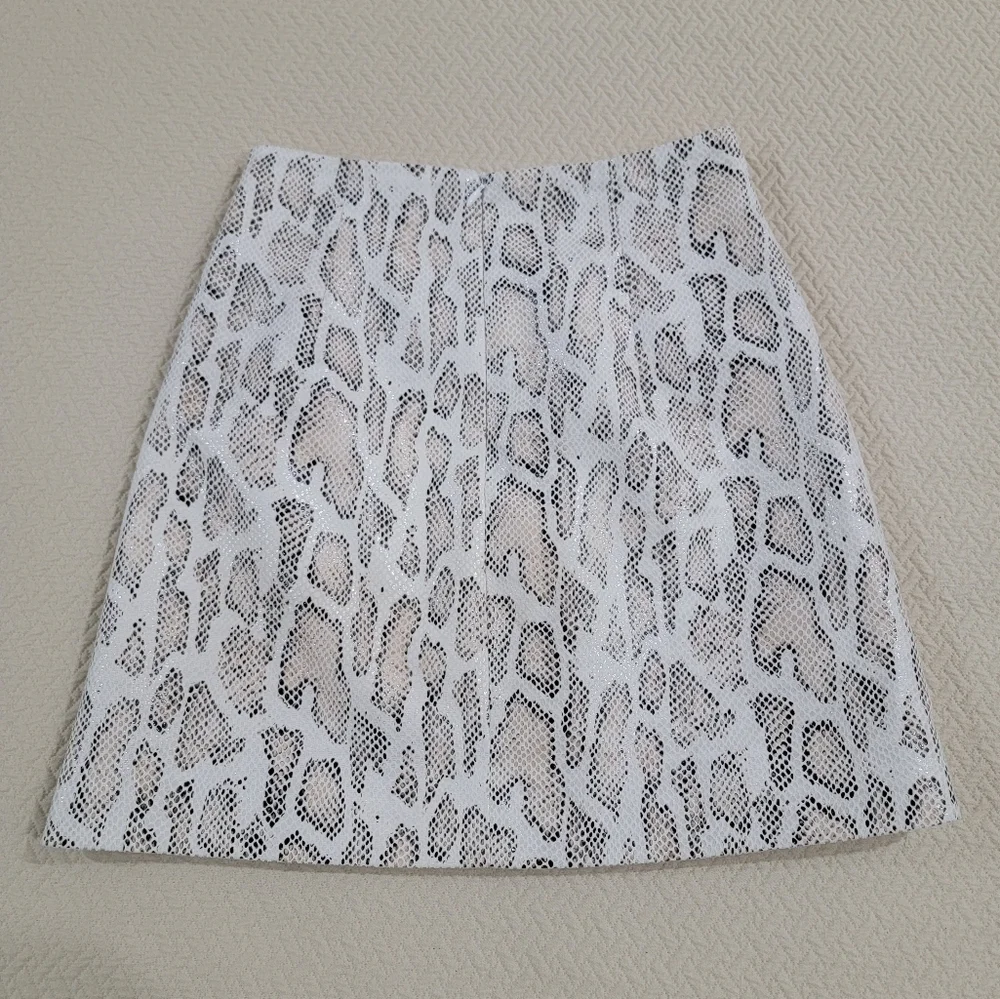 Fate Snakeskin Print Skirt ivory tan brown Size Small